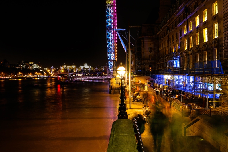 london_eye_night_view_lights_bridge_people