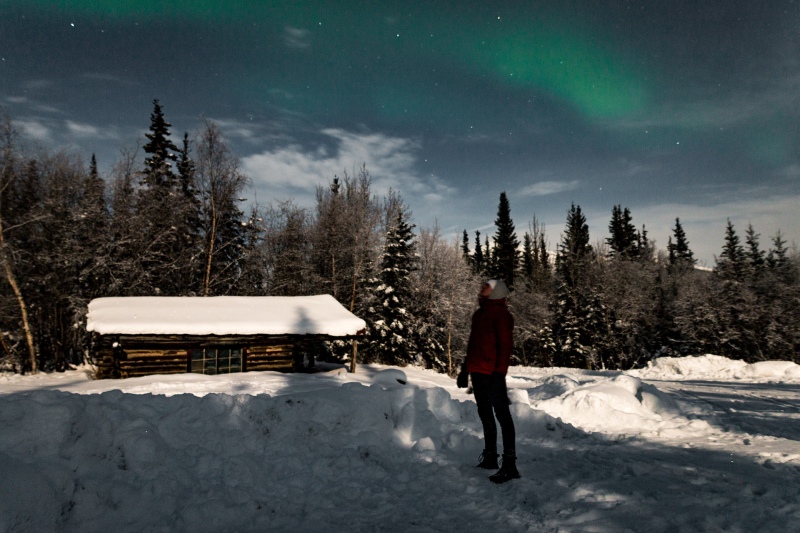 Nordlichter in Alaska im Winter sehen